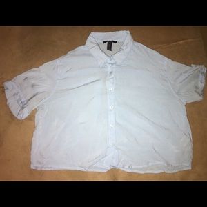 Forever 21 Button Down Crop Top Shirt